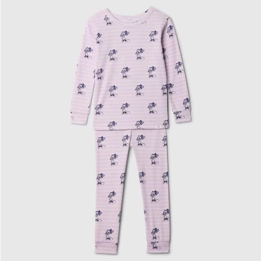 GAP x Disney Sleepy Yawning Minnie Striped Pajama Set Sz 6